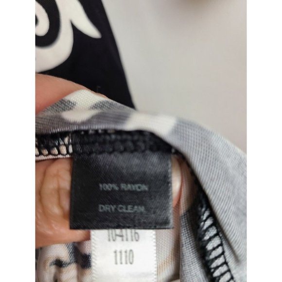 𝅺MICHAEL Michael Kors Black Tan Floral Print Off Shoulder Tunic Top Medium - Picture 4 of 5